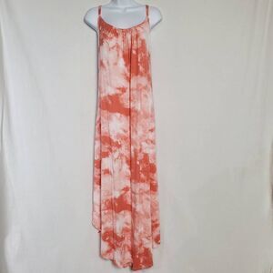 Maurices 24/7 Women’s Maxi Dress 4X Pink Tie Dye Sleeveless Plus Size